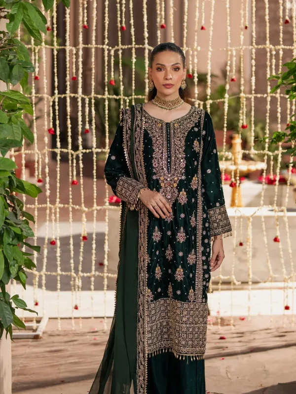 Hassen's Bottle Green Formal Collection Velvet Replica