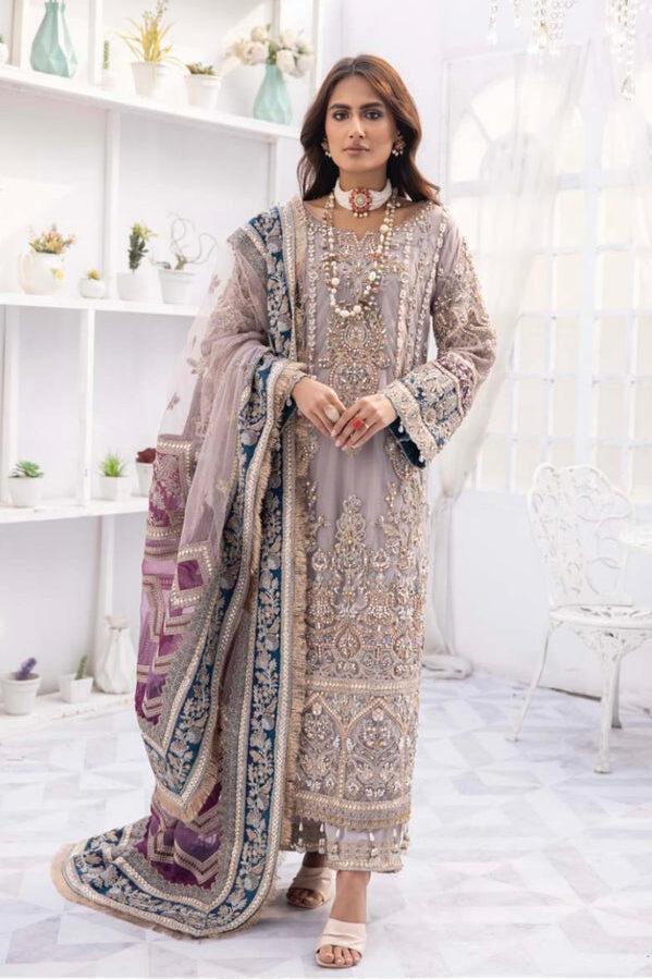 Imrozia Mauve Bridal Collection Net Replica