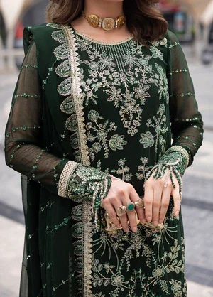 Alternative view of Sahane Bottle Green Formal Collection Chiffon Replica