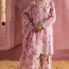 Bathik Pink Digital Printed Silk Collection Replica