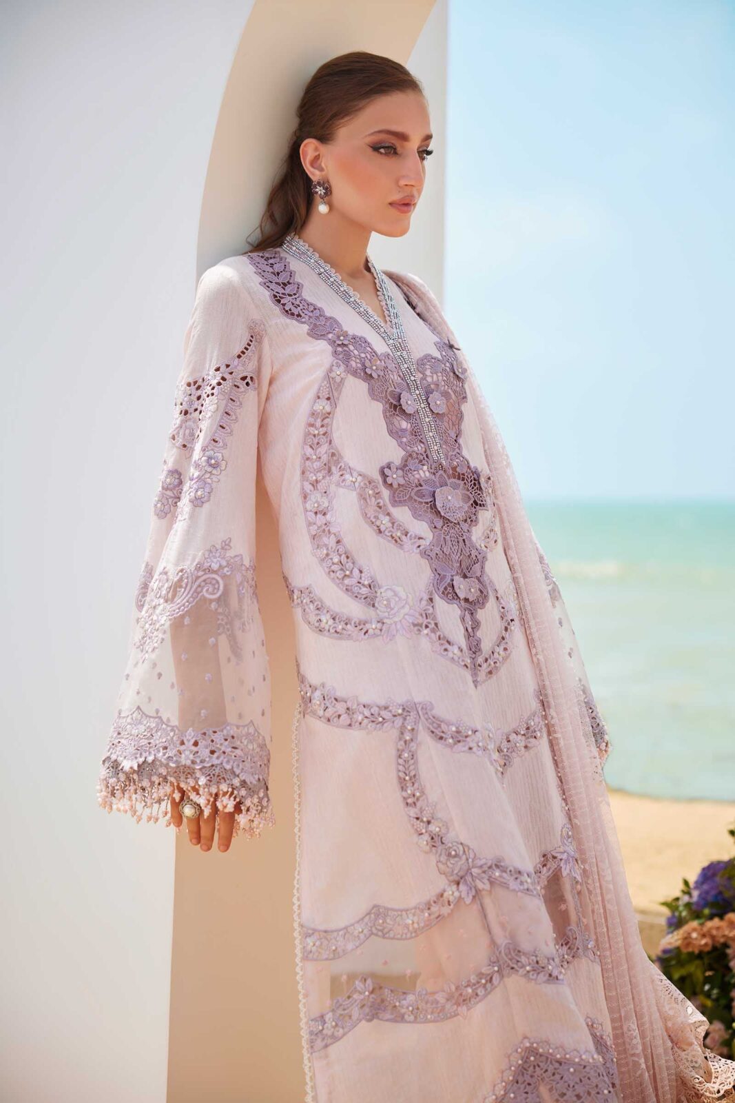 Maria B Baby Pink Luxury Lawn Collection Replica - Image 3