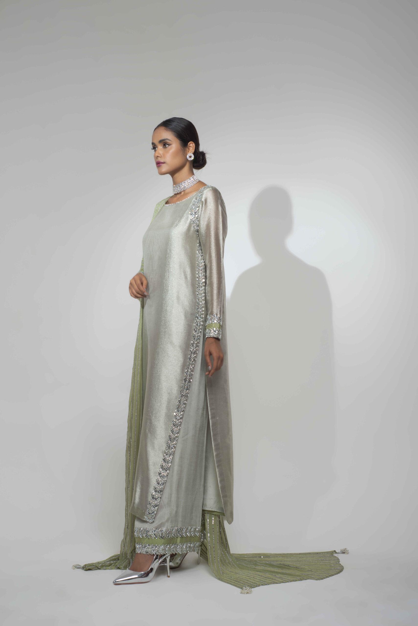 Shrenz Silver Formal Collection Indian Masoori Replica - Image 2