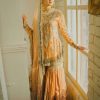 Shrenz Orange Luxury Bridal Collection Chiffon Gharara
