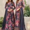 Iznik Navy Blue Printed Lawn Collection Replica