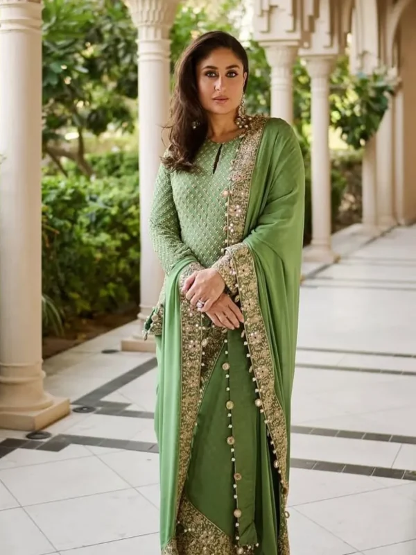 Kareena Kapoor Pistachio Formal Collection Chiffon Replica