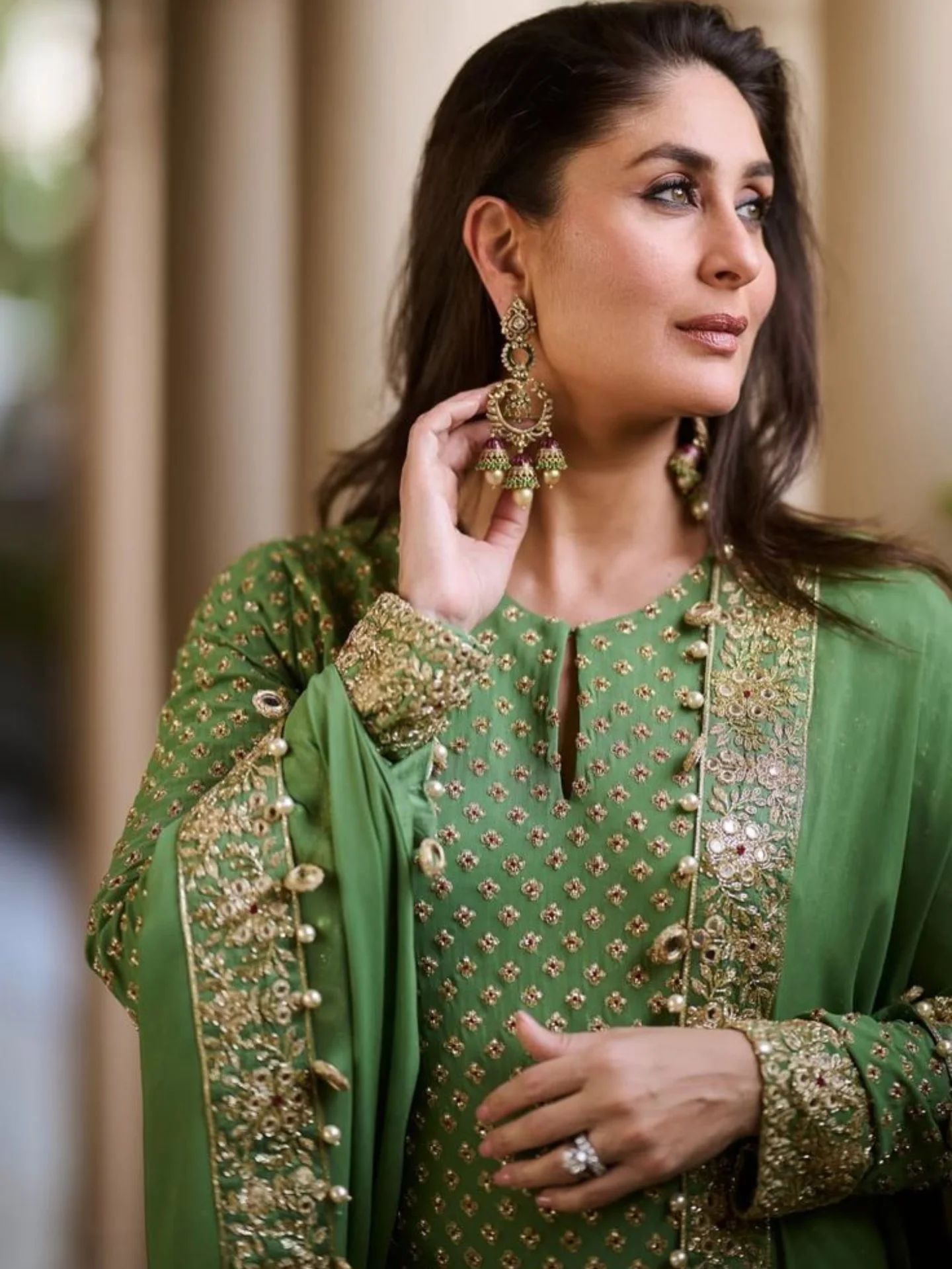 Alternative view of Kareena Kapoor Pistachio Formal Collection Chiffon Replica