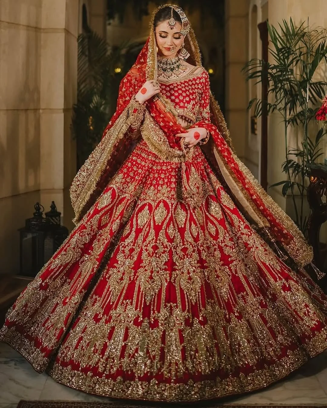 Maha Wajahat Red Bridal Collection Chiffon Replica - Image 2