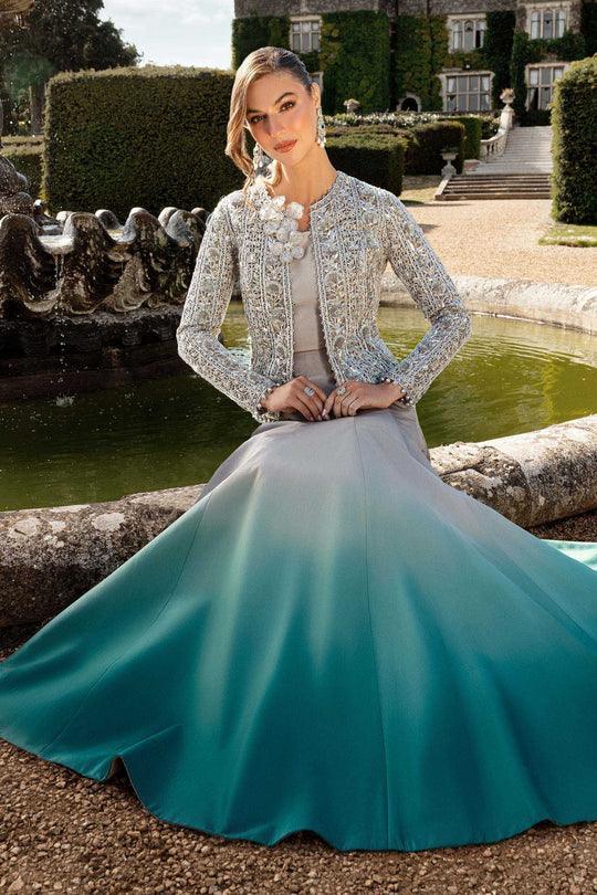 Alternative view of Maria B Tie-Dye Bridal Collection Silk Maxi Replica