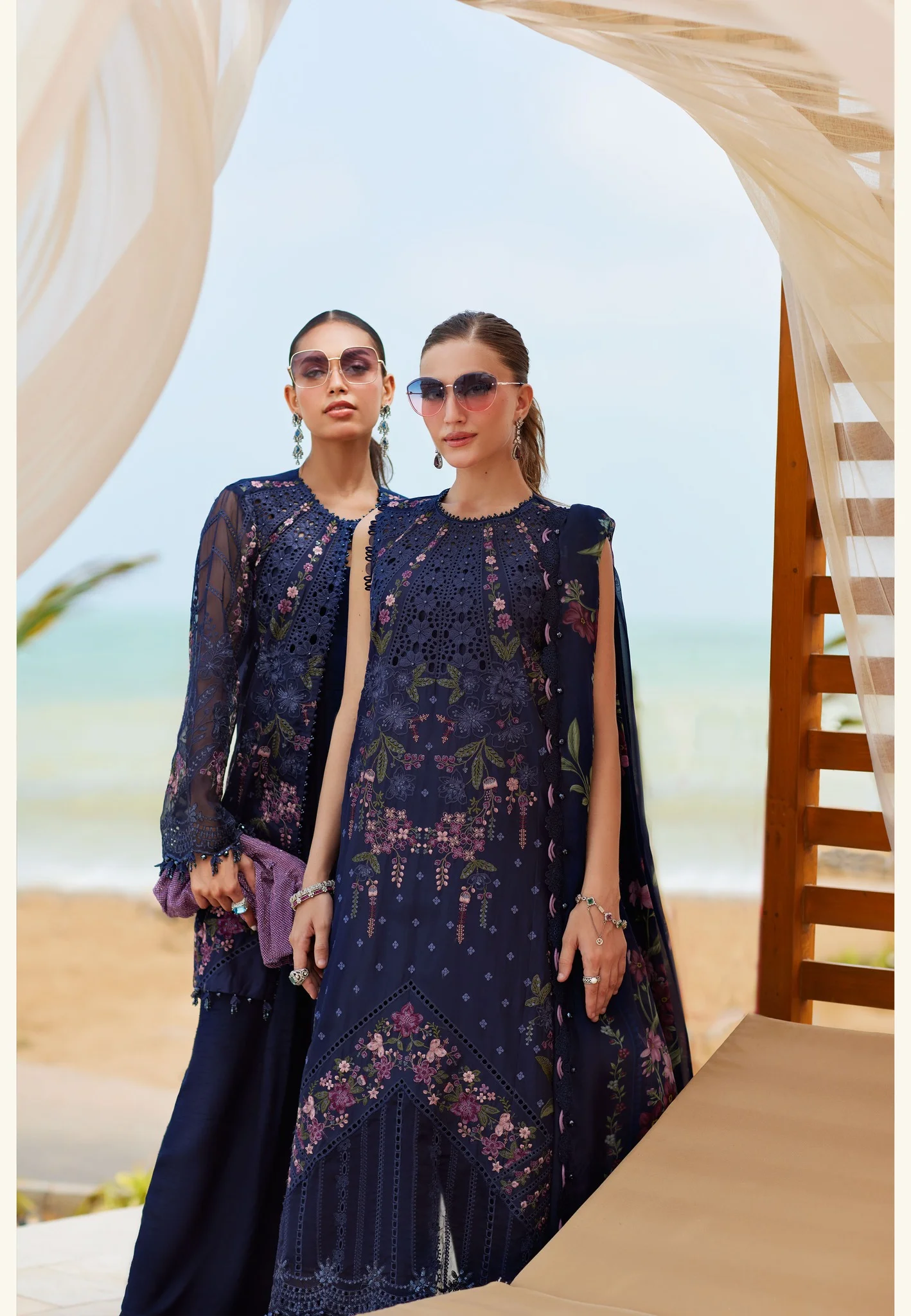 Maria B Navy Blue Luxury Lawn Collection Replica - Image 3