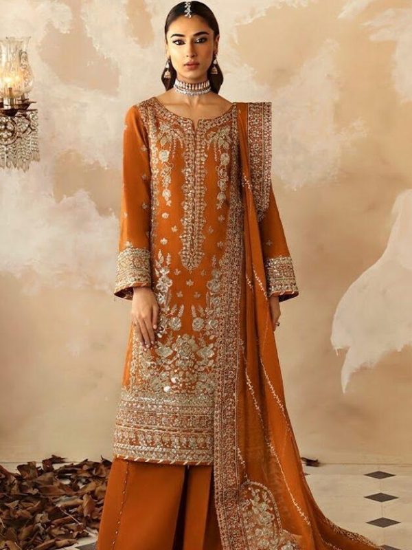 Gulaal Orange Bridal Collection Organza Replica