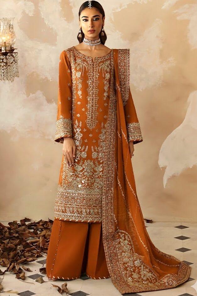 Gulaal Orange Bridal Collection Organza Replica