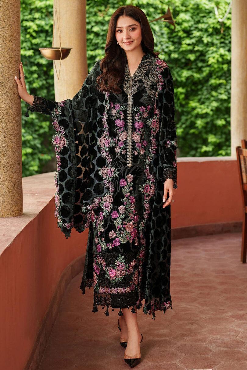 Asifa Nabeel Black Luxury Winter Collection Palachi Velvet Replica