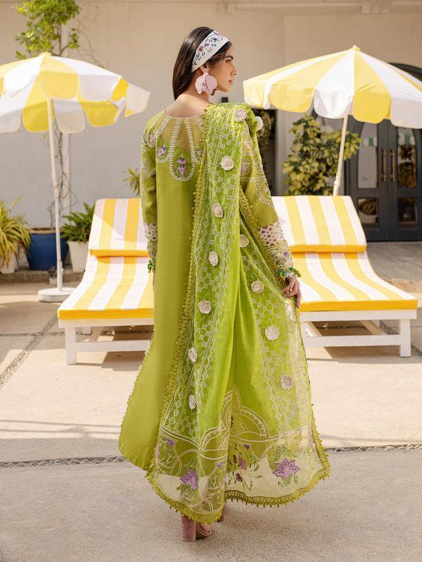 Alternative view of Parishay Parrot Green Luxury Lawn Collection Replica