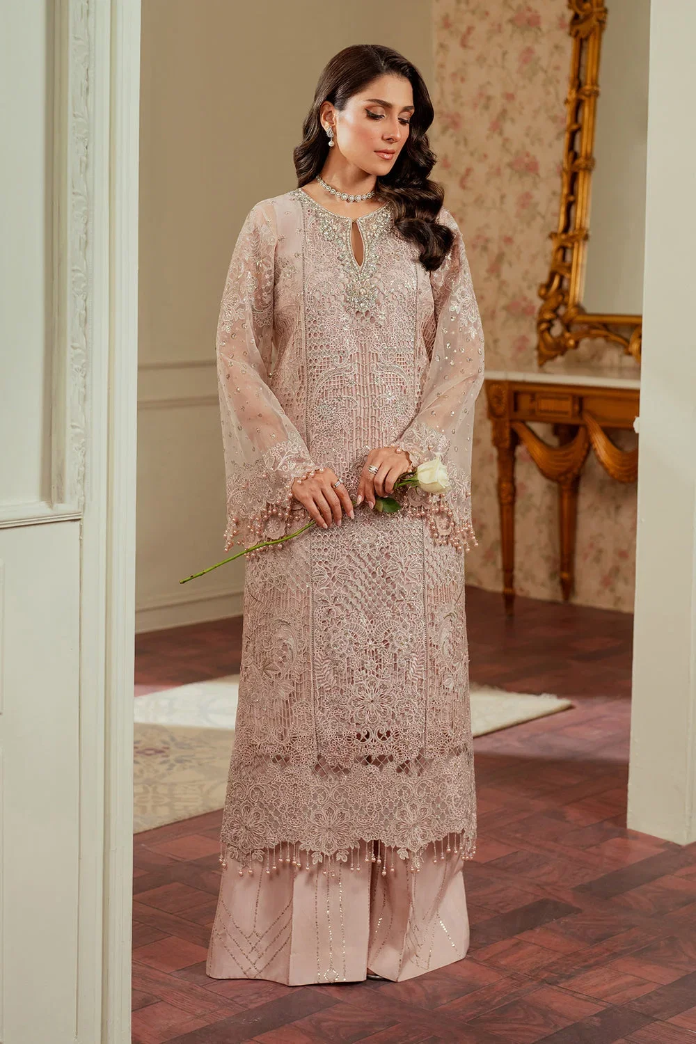 Baroque Peach luxury Formal Collection Organza Replica - Image 2