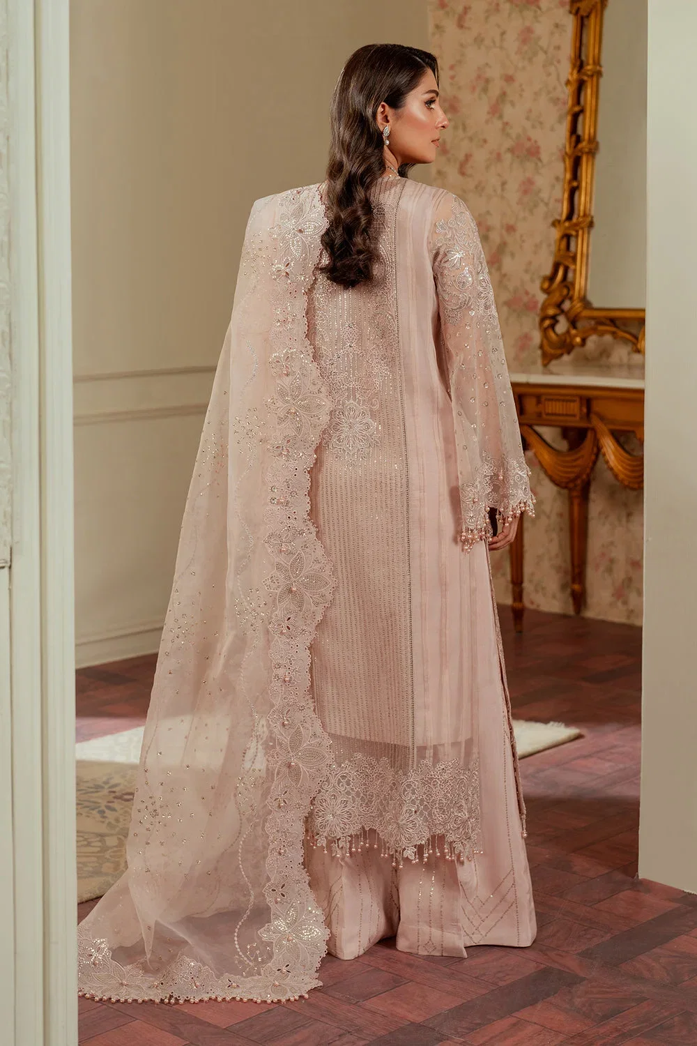 Baroque Peach luxury Formal Collection Organza Replica - Image 3