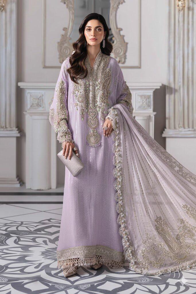 Maria B Light Purple Formal Collection Chiffon Replica