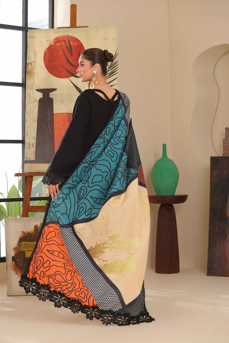 Shrenz Jet Black Luxury Lawn Collection Replica - Image 3