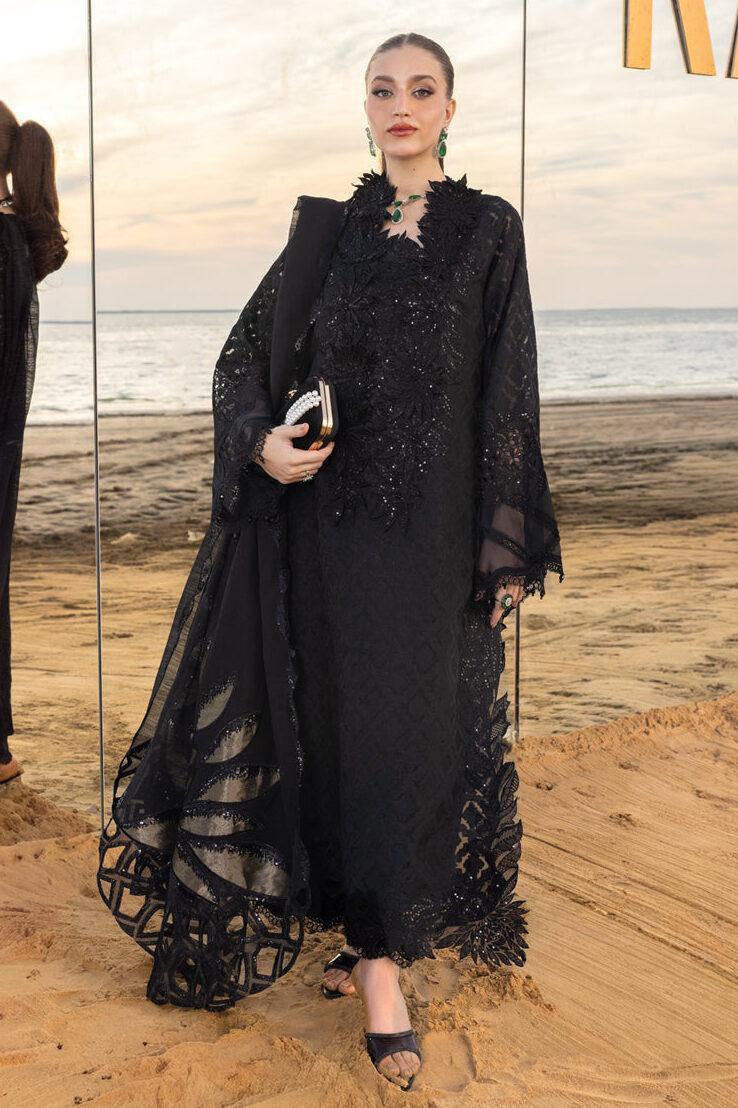 Rang Rasiya Jet Black Luxury Lawn Collection Replica