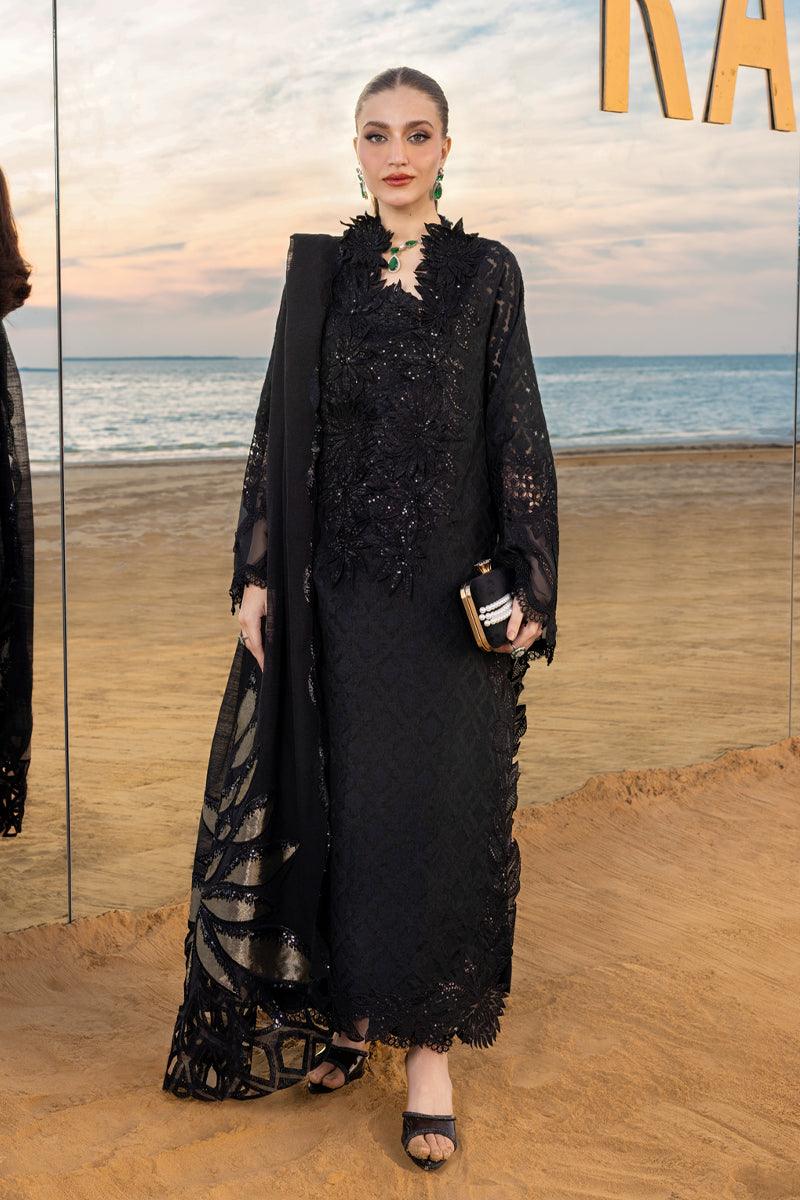Alternative view of Rang Rasiya Jet Black Luxury Lawn Collection Replica