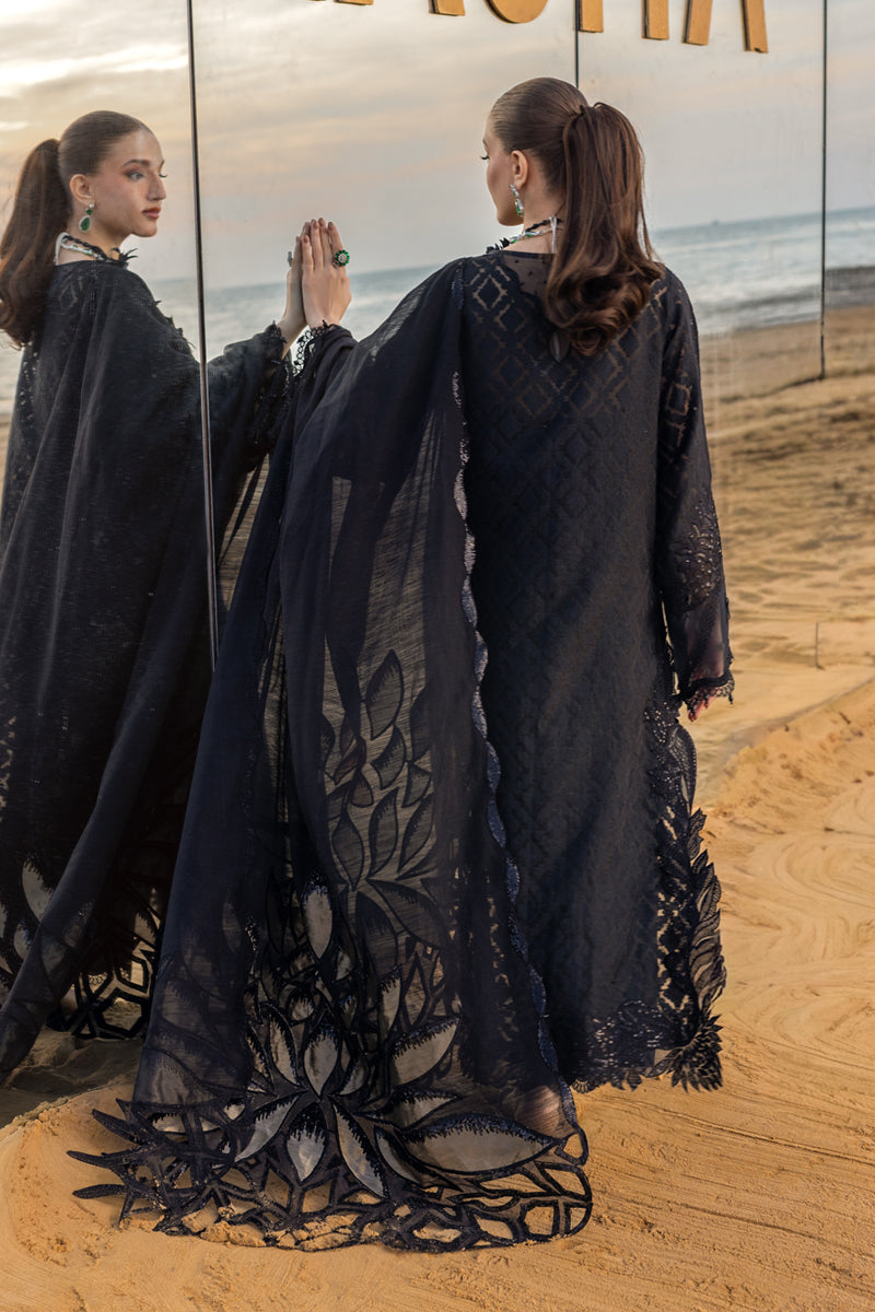 Rang Rasiya Jet Black Luxury Lawn Collection Replica - Image 3