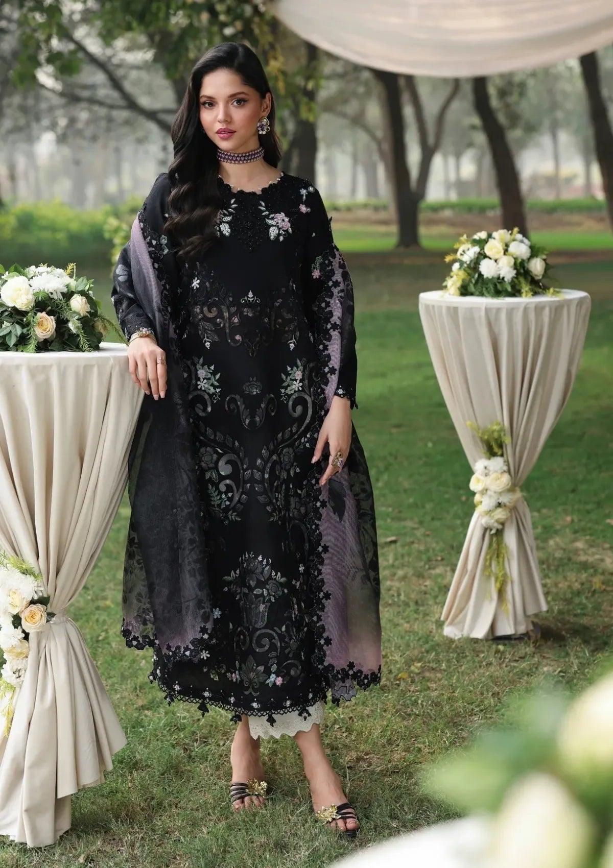 Alternative view of Sardinia Jet Black Luxury Lawn Collection Replica