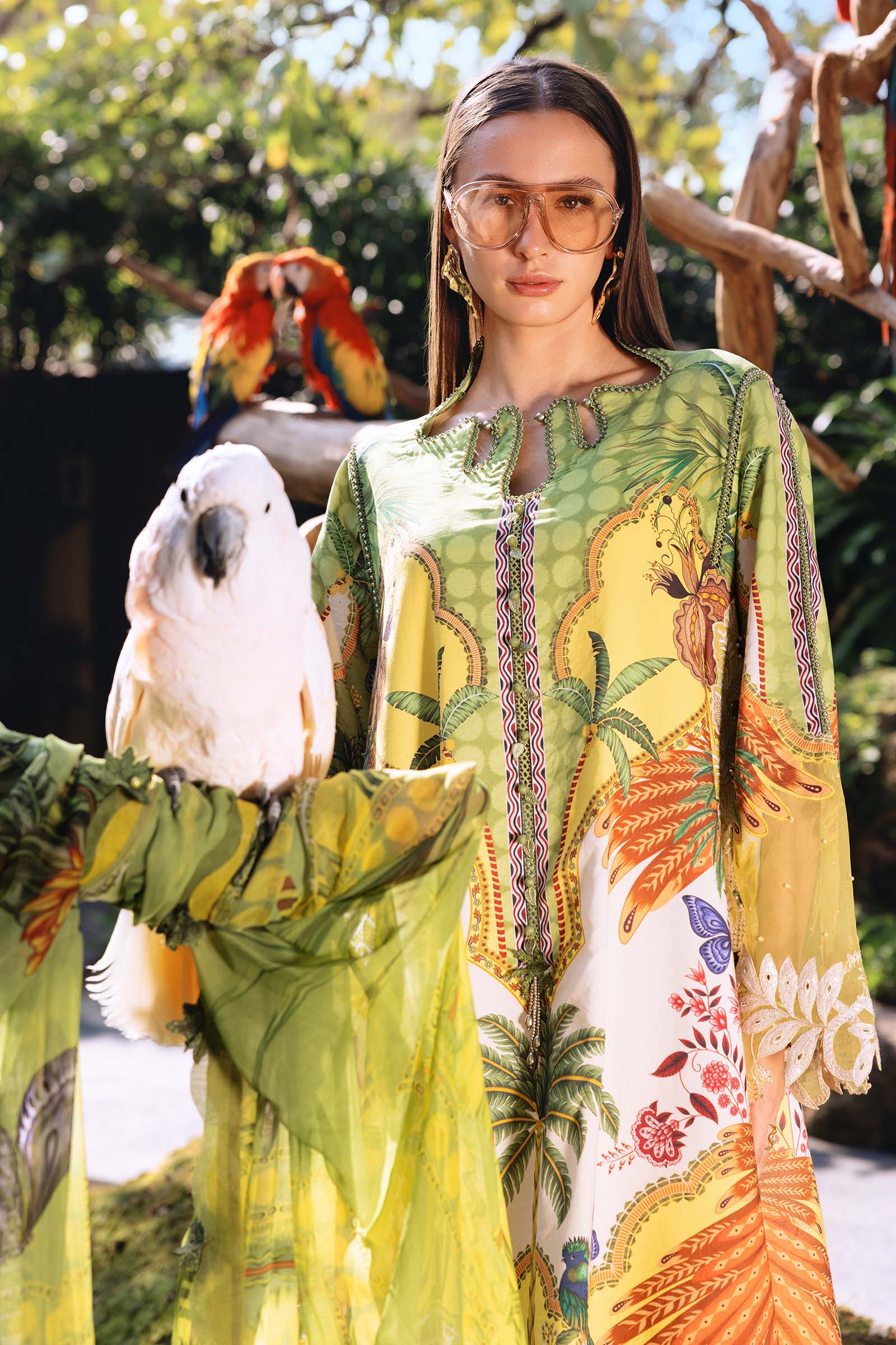 Alternative view of Maria B Mprint Green Printed Lawn Collection Replica