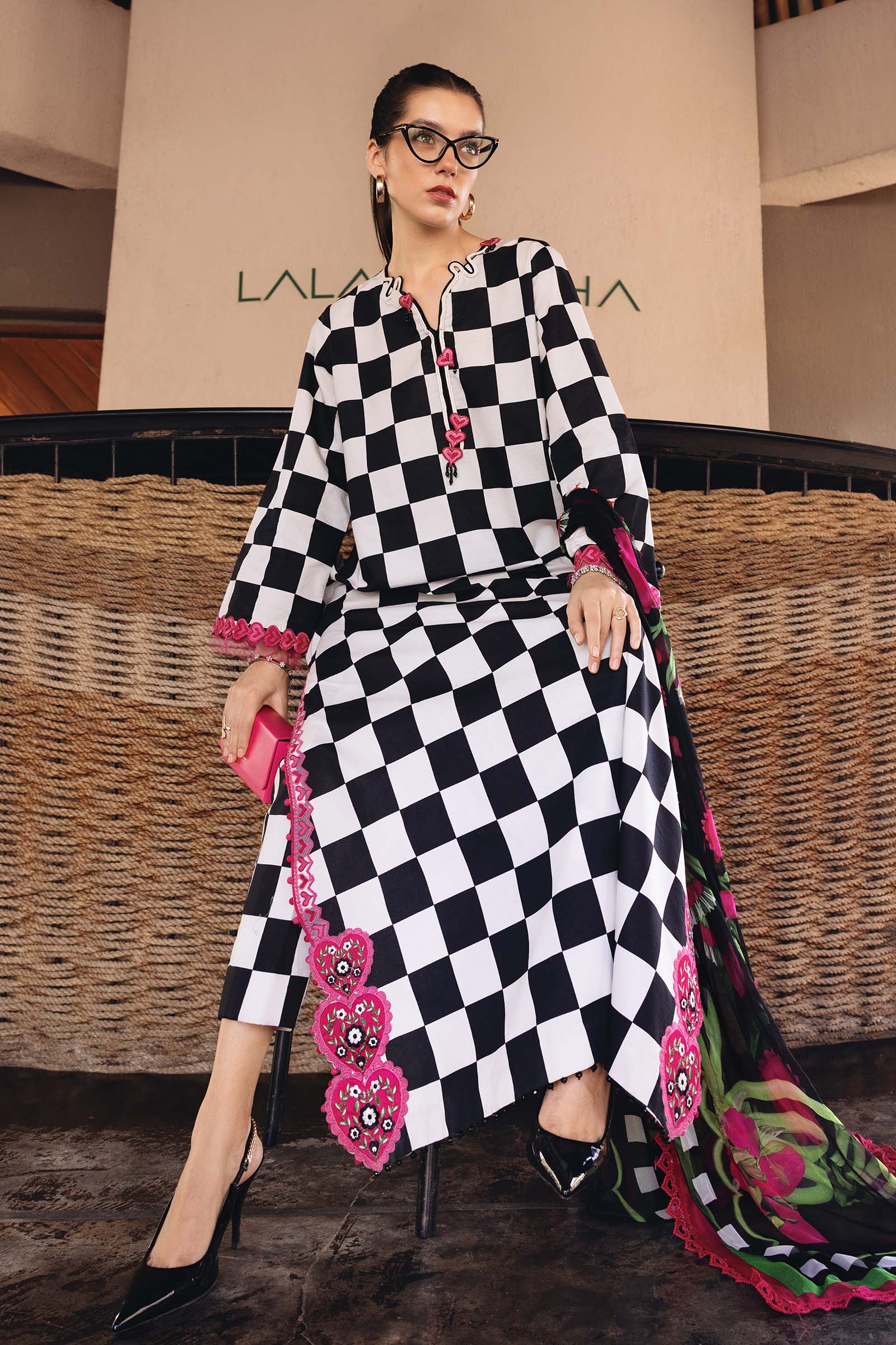 Maria B Mprint Black Lawn Collection Replica