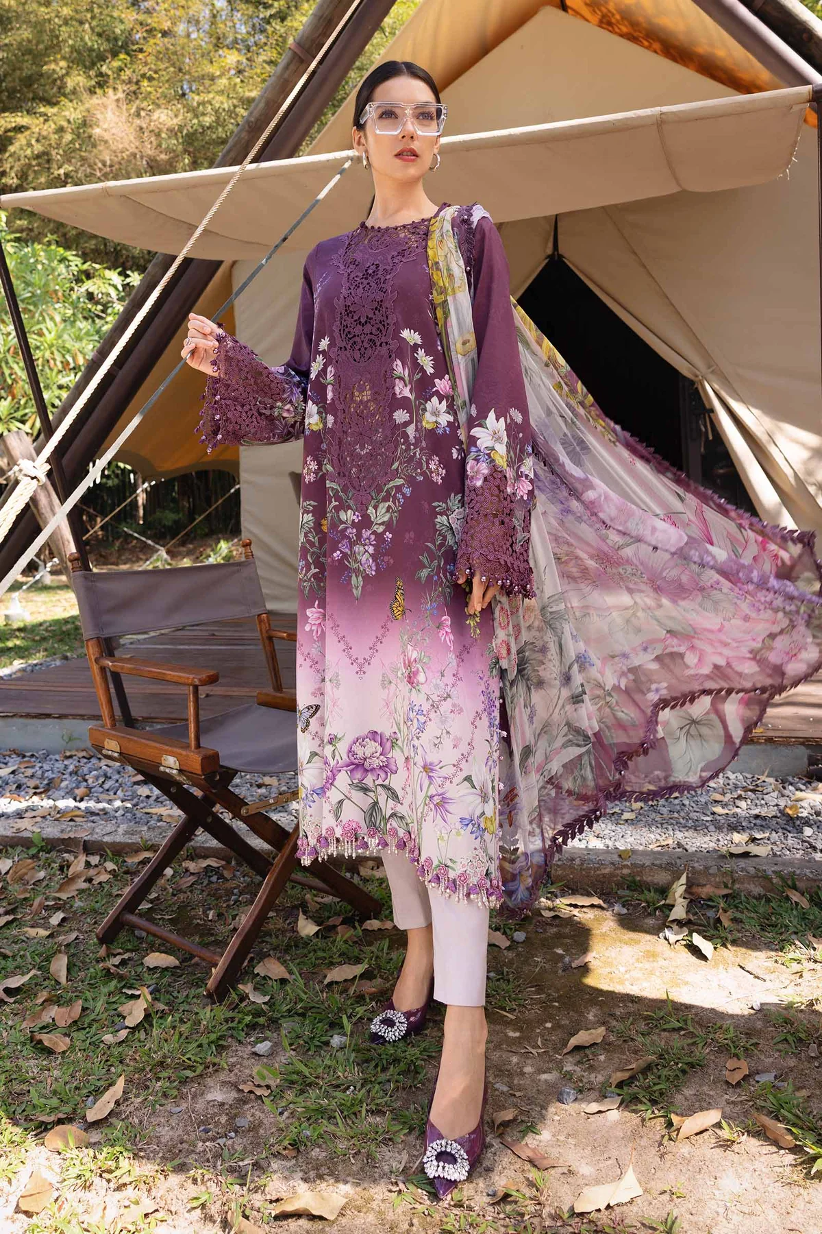 Maria B Mprint Purple Luxury Bana Dora Collection Replica