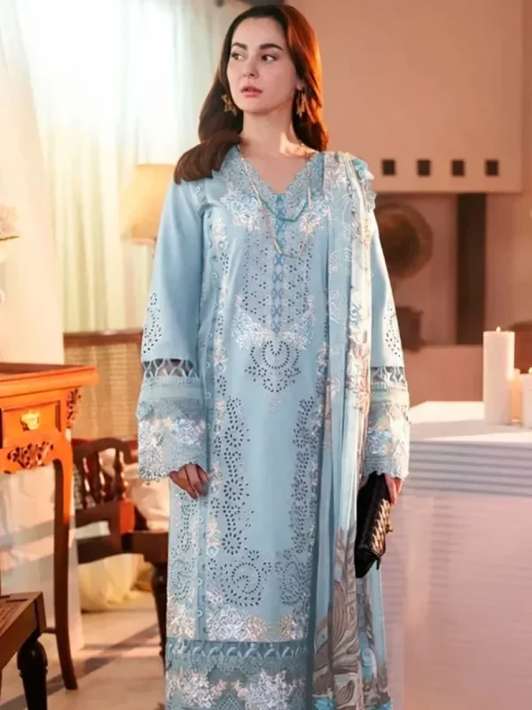 Jade Sky Blue Luxury Lawn Collection Replica