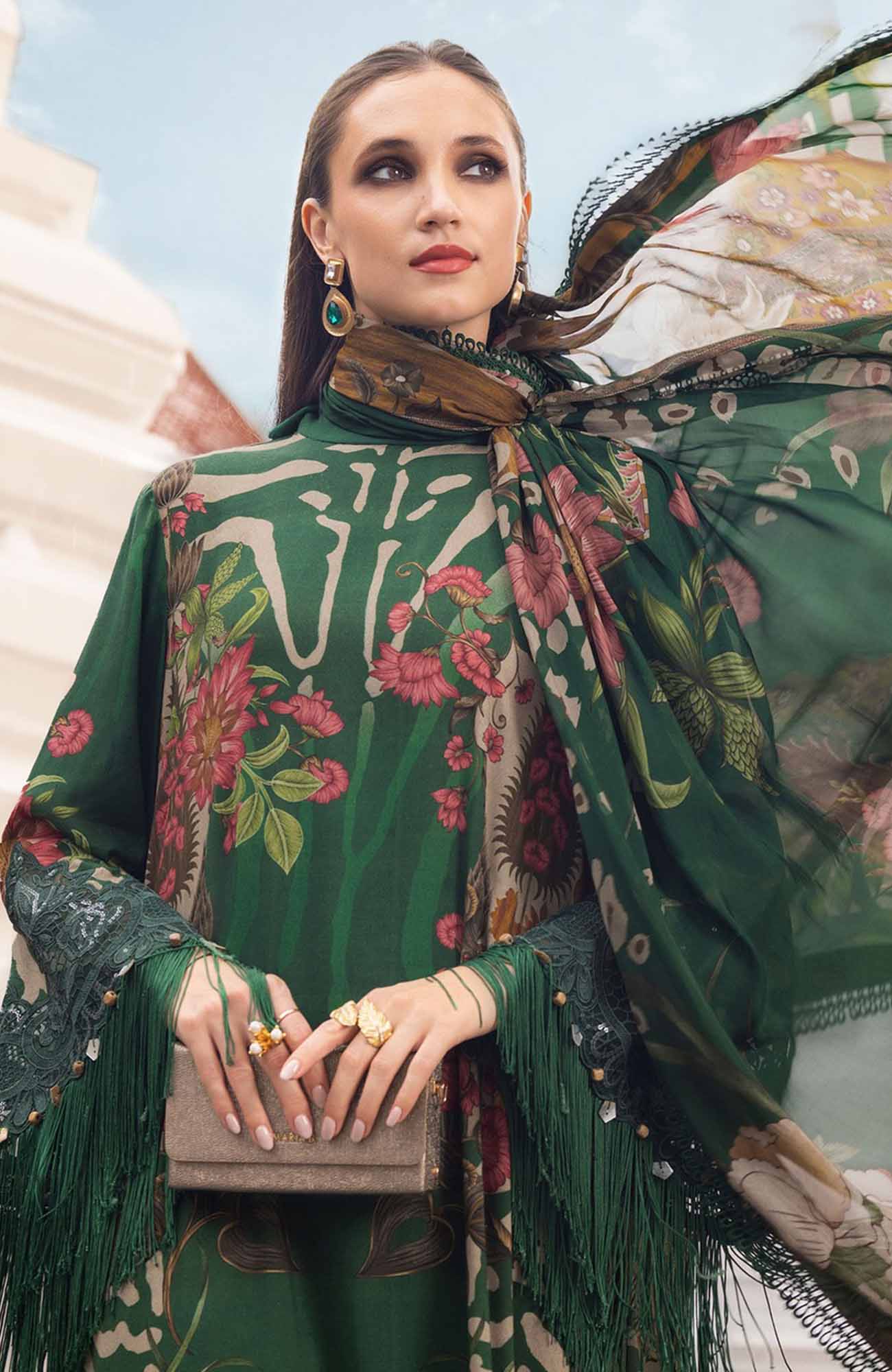 Alternative view of Maria B Green Luxury Bana Dora Collection Replica