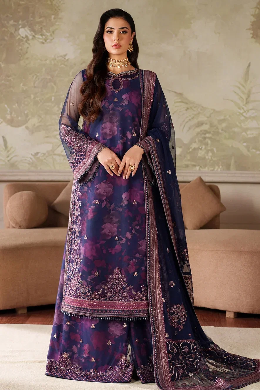 Zarif Purple Luxury Printed Lawn Collection Replica