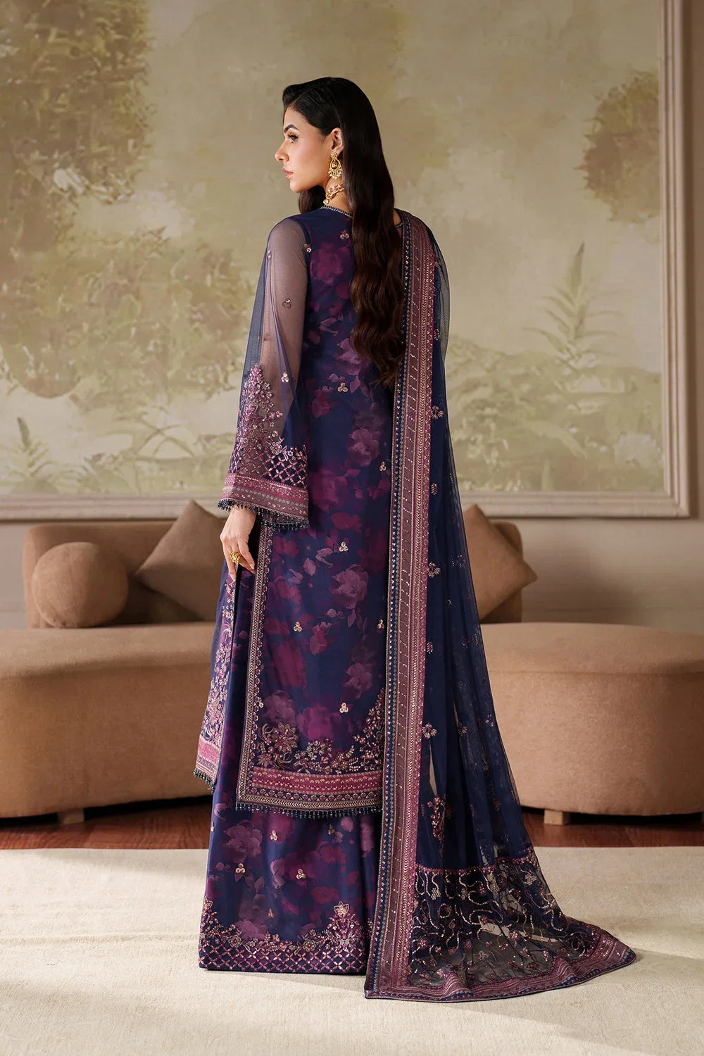 Zarif Purple Luxury Printed Lawn Collection Replica - Image 3