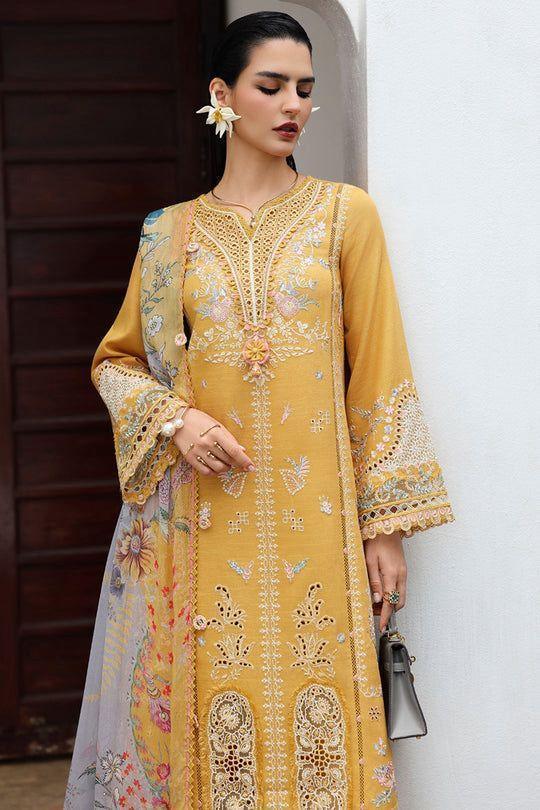 Alternative view of Qalamkar Yellow Luxury Lawn Collection Replica