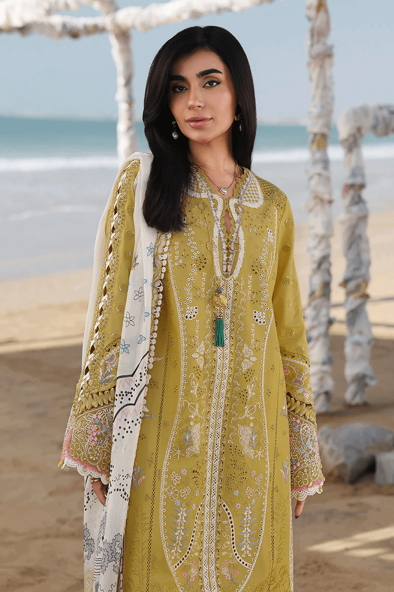 Alternative view of Qalamkar Yellow Luxury Lawn Collection Replica