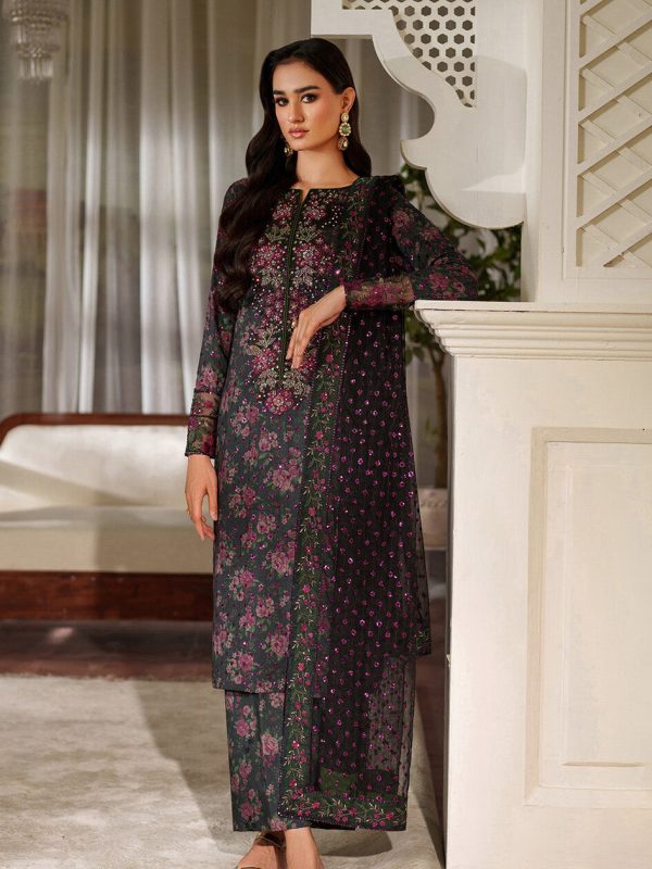 Iznik Black Luxury Printed Lawn Collection Replica