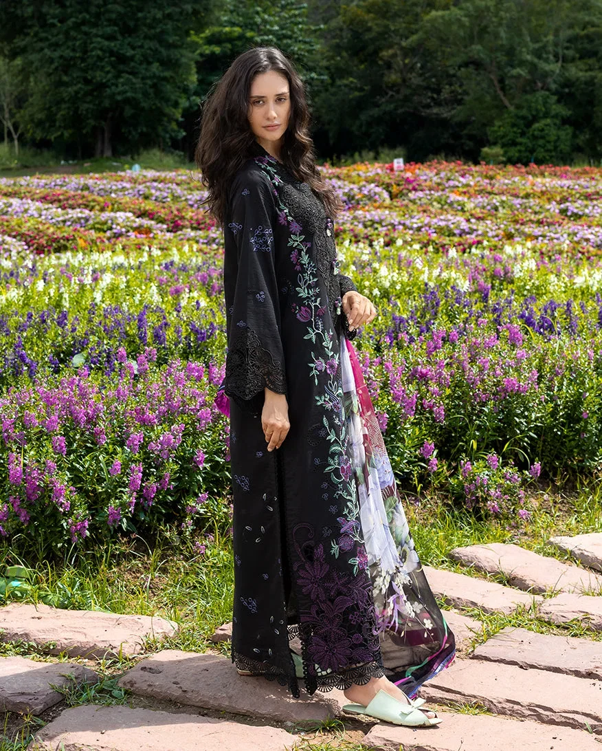 Alternative view of Mushq Jet Black Luxury Lawn Collection Replica