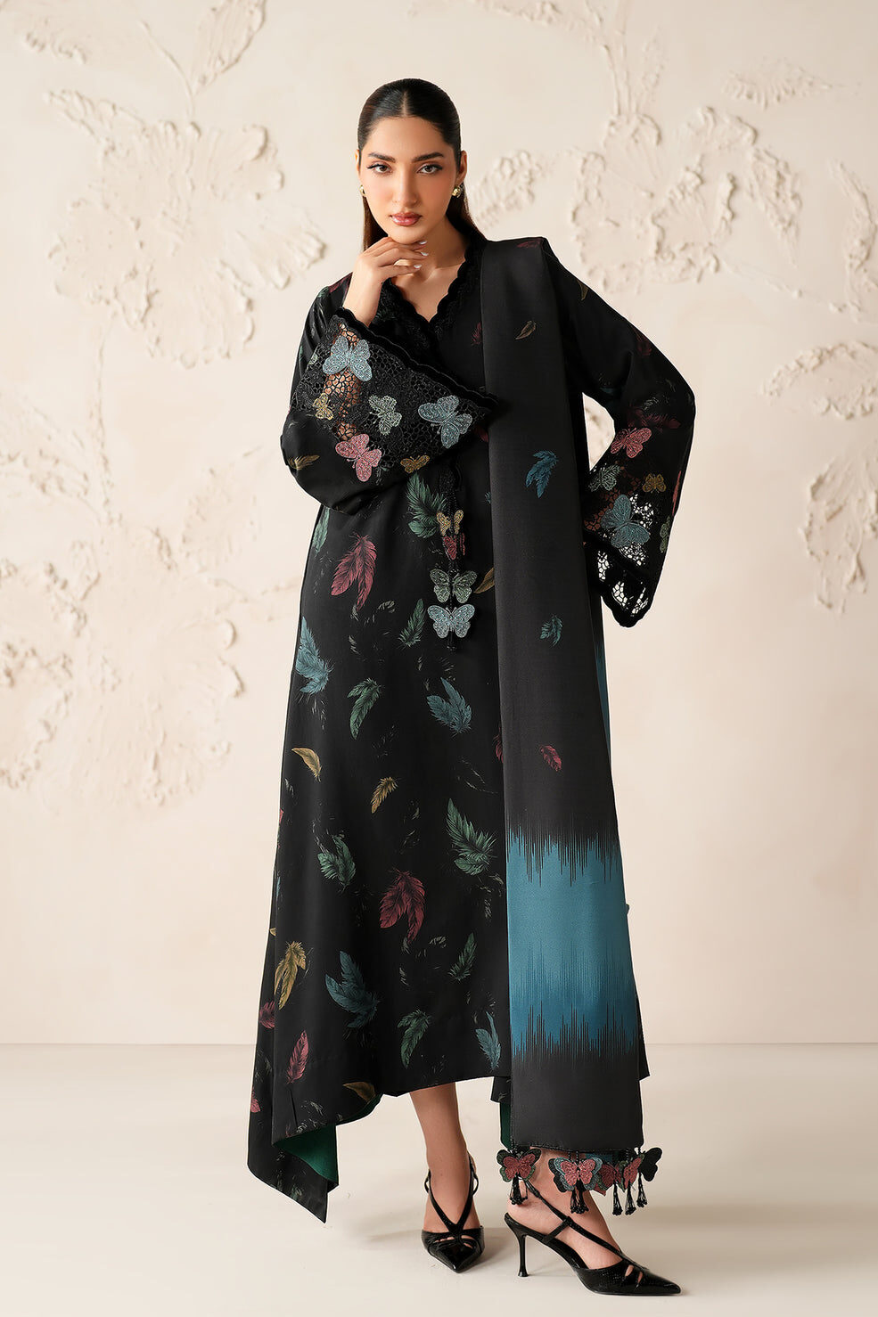 Baroque Black Luxury Printed Lawn Collection Replica