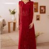 Mahnur Red Luxury Lawn Collection Replica