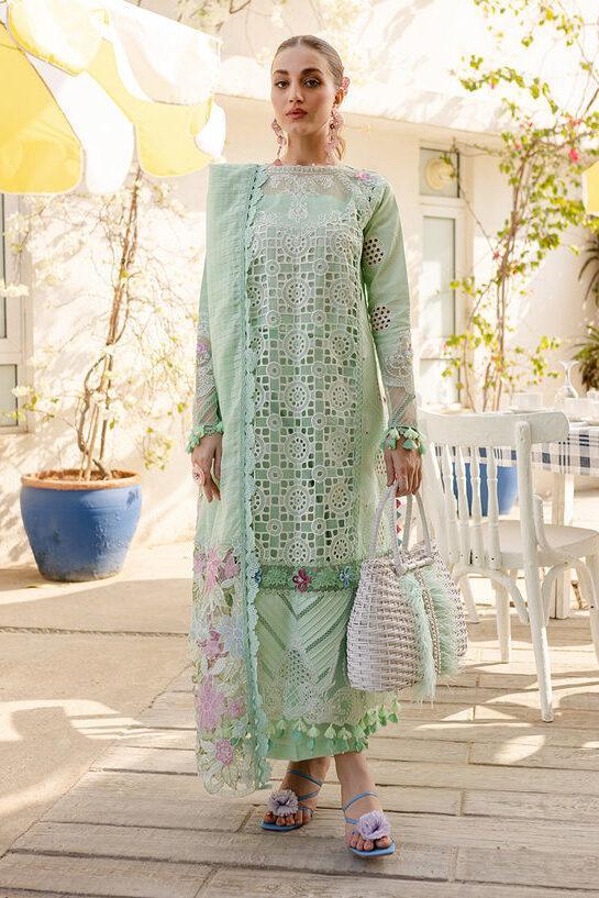 Parishay Mint Green Luxury Lawn Collection Replica