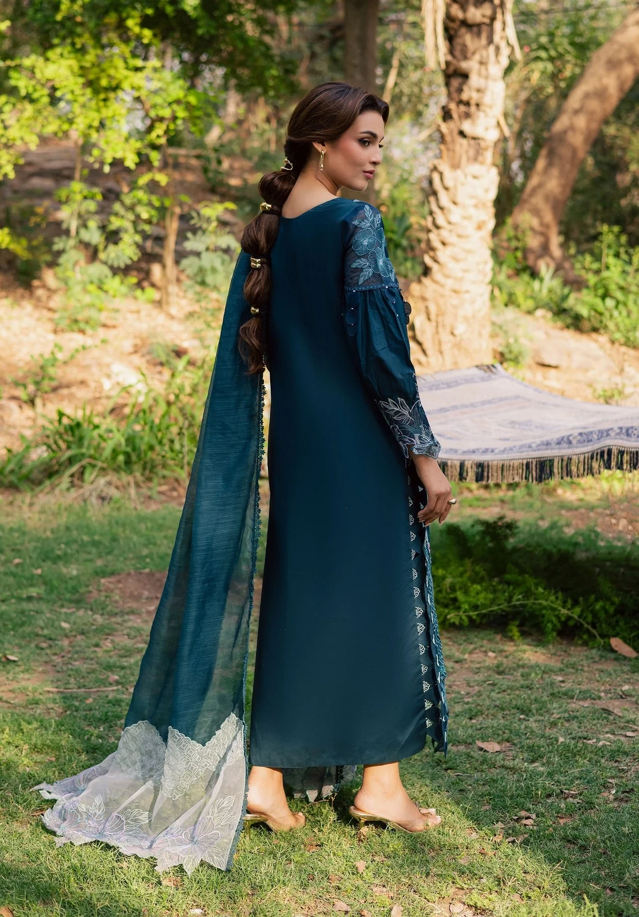 Alternative view of Parishay Zinc Blue Luxury Lawn Collection Replica