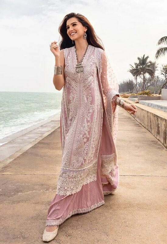 Faiza Saqlain Pink Luxury Lawn Collection Replica