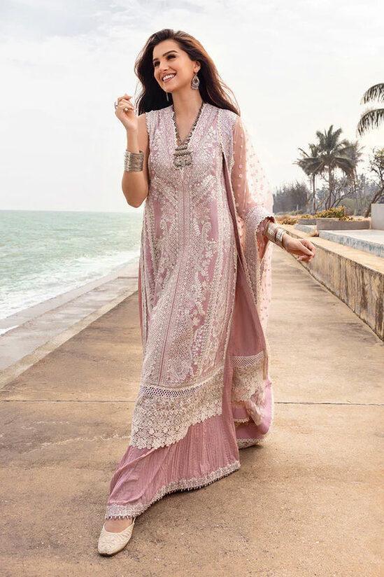 Faiza Saqlain Pink Luxury Lawn Collection Replica