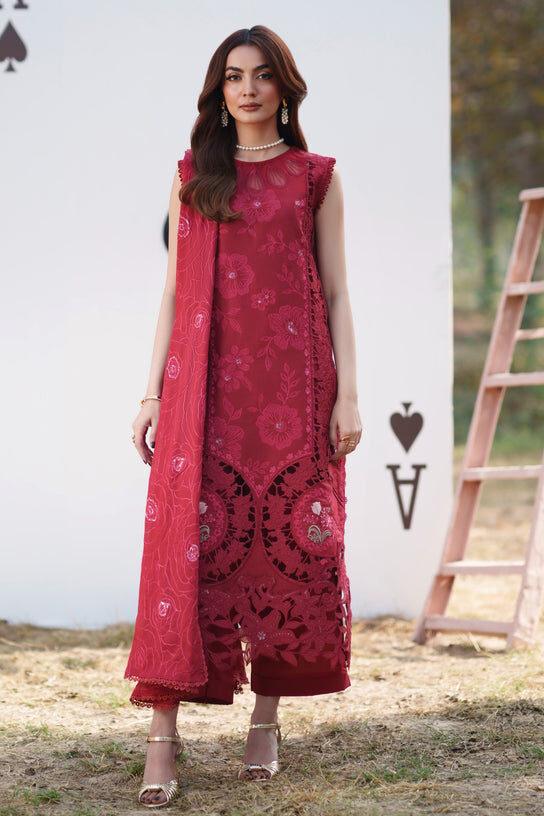 Parishay Red Luxury Lawn Collection Replica