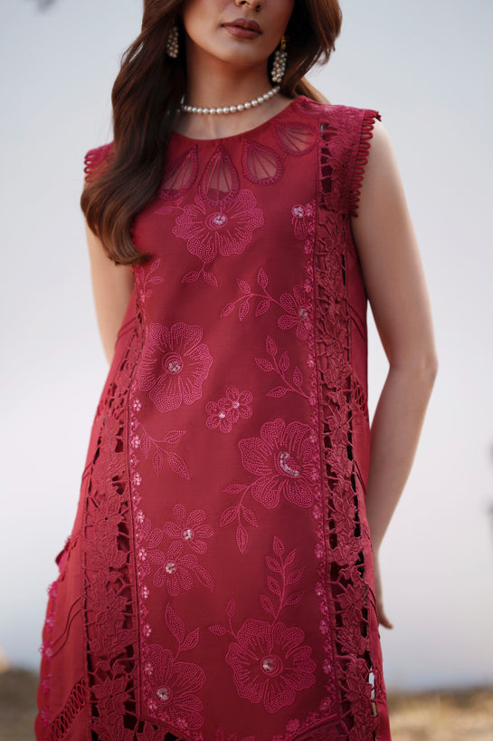 Parishay Red Luxury Lawn Collection Replica - Image 3