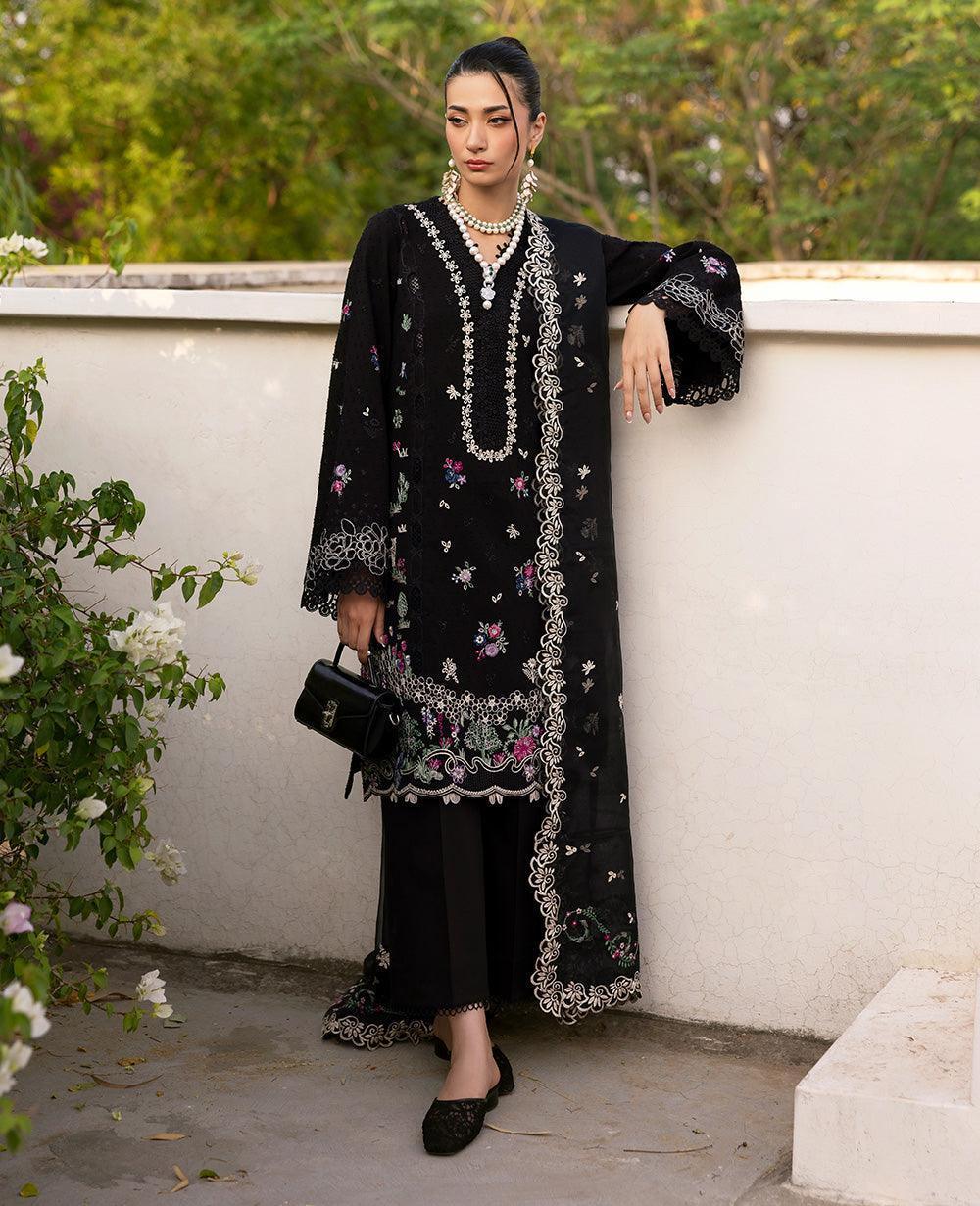 Alternative view of Republic Jet Black Luxury Lawn Collection Replica