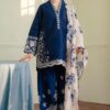Zara Shahjahan Navy Blue Luxury Lawn Collection Replica