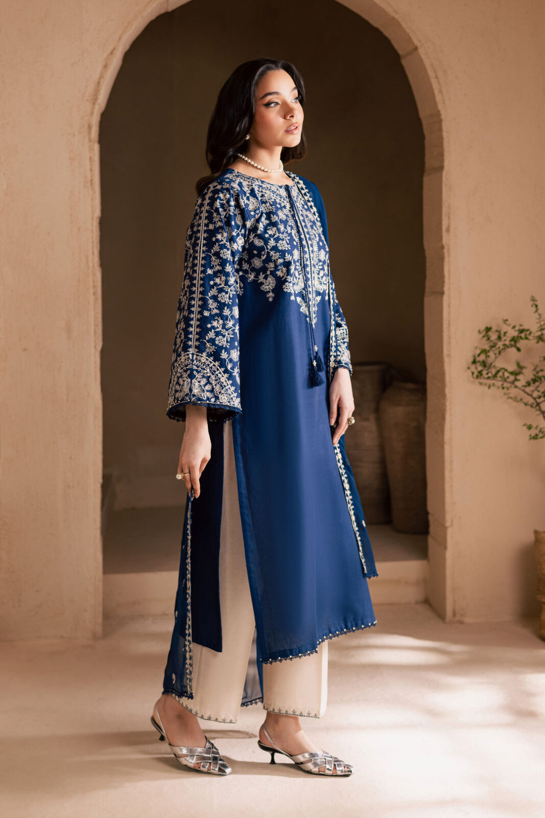 Batik Royal Blue Luxury Lawn Collection Replica - Image 3