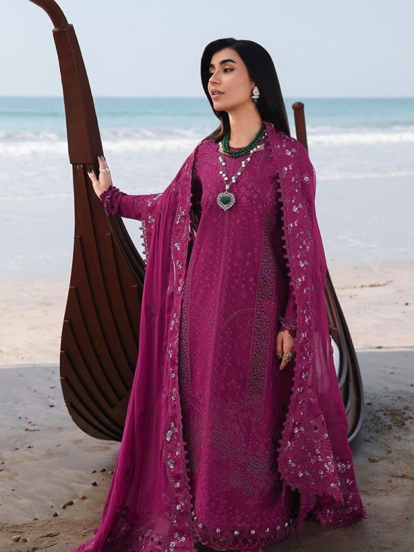 Qalamkar Shocking Pink Luxury Lawn Collection Replica