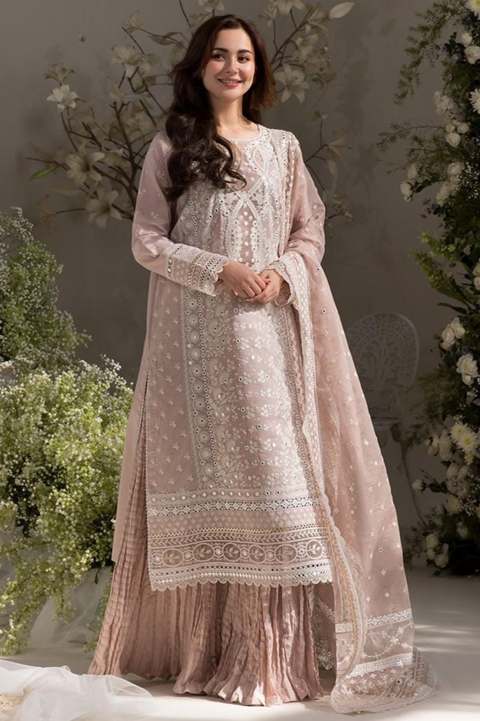 Sobia Nazir Peach Luxury Lawn Collection Replica