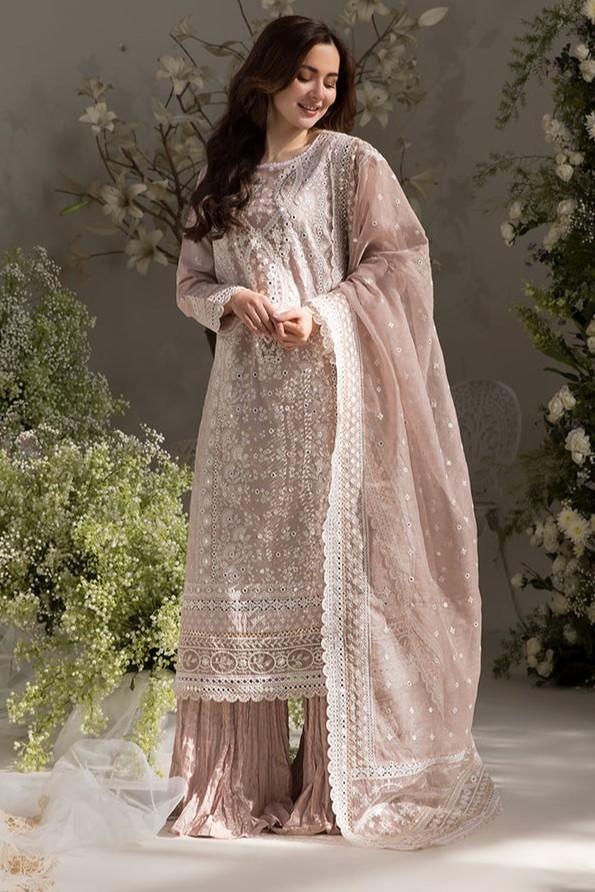 Alternative view of Sobia Nazir Peach Luxury Lawn Collection Replica